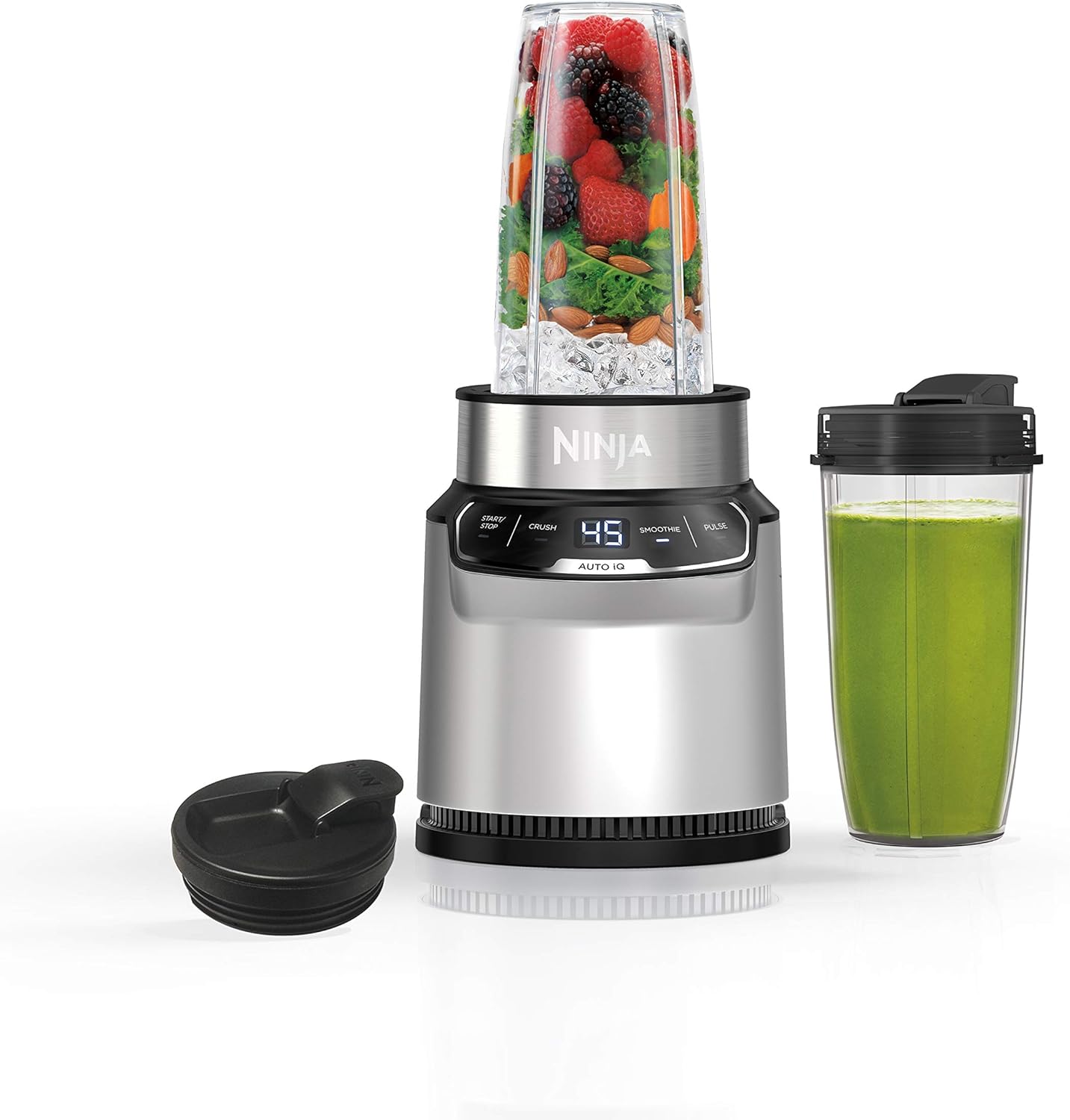 Ninja-Blender-Nutri-Pro-Single-Serve-For-Smoothies-Salsa-Shakes-and-Frozen-Drinks-Includes-2-Smoothie-Cups-Lids-Crushes-Ice-Fruit-Veggies-Silver-BN401.jpg Ninja | Blender | Nutri Pro | Single Serve | For Smoothies, Salsa, Shakes and Frozen Drinks | Includes 2 Smoothie Cups & Lids | Crushes Ice, Fruit & Veggies |Silver | BN401 - Image 2