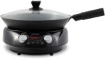 Nuwave Mosaic Induction Wok, Precise Temp Controls from 100°F to 575°F in 5°F, Wok Hei, Infuse Complex Charred Aroma & Flavor, 3 Watts 600,900 & 1500, Authentic 14-inch Carbon Steel Wok Included,Black - Image 2