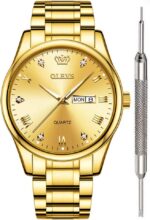 OLEVS Watch for Men Stainless Steel Business Dress Analog Quartz Men Watch Large Face Day Waterproof Luminous Classic Wrist Watch - Image 2
