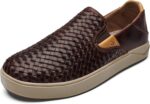 OLUKAI Lae'ahi Lauhala Men's Woven Leather Shoes, Versatile Everyday Leather Sneakers, Easy Slip On Design, All-Day Wear & Comfort - Image 2