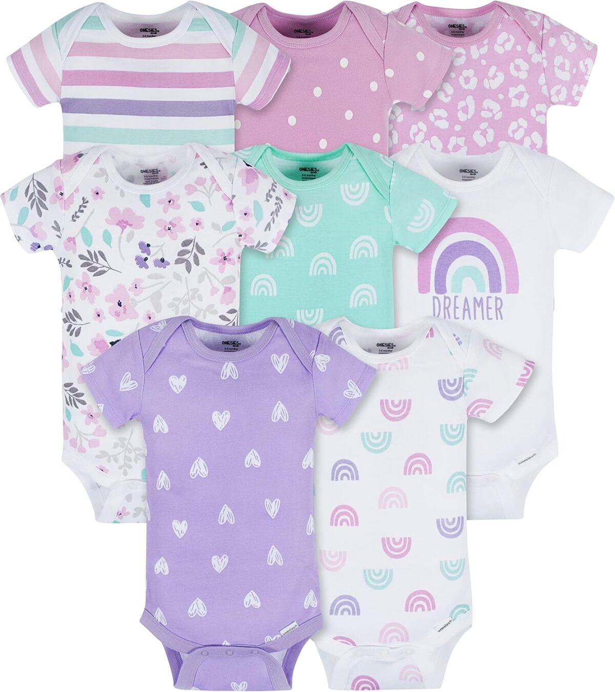 Onesies Brand baby-girls 8-pack Short Sleeve Mix & Match Bodysuits - Image 2