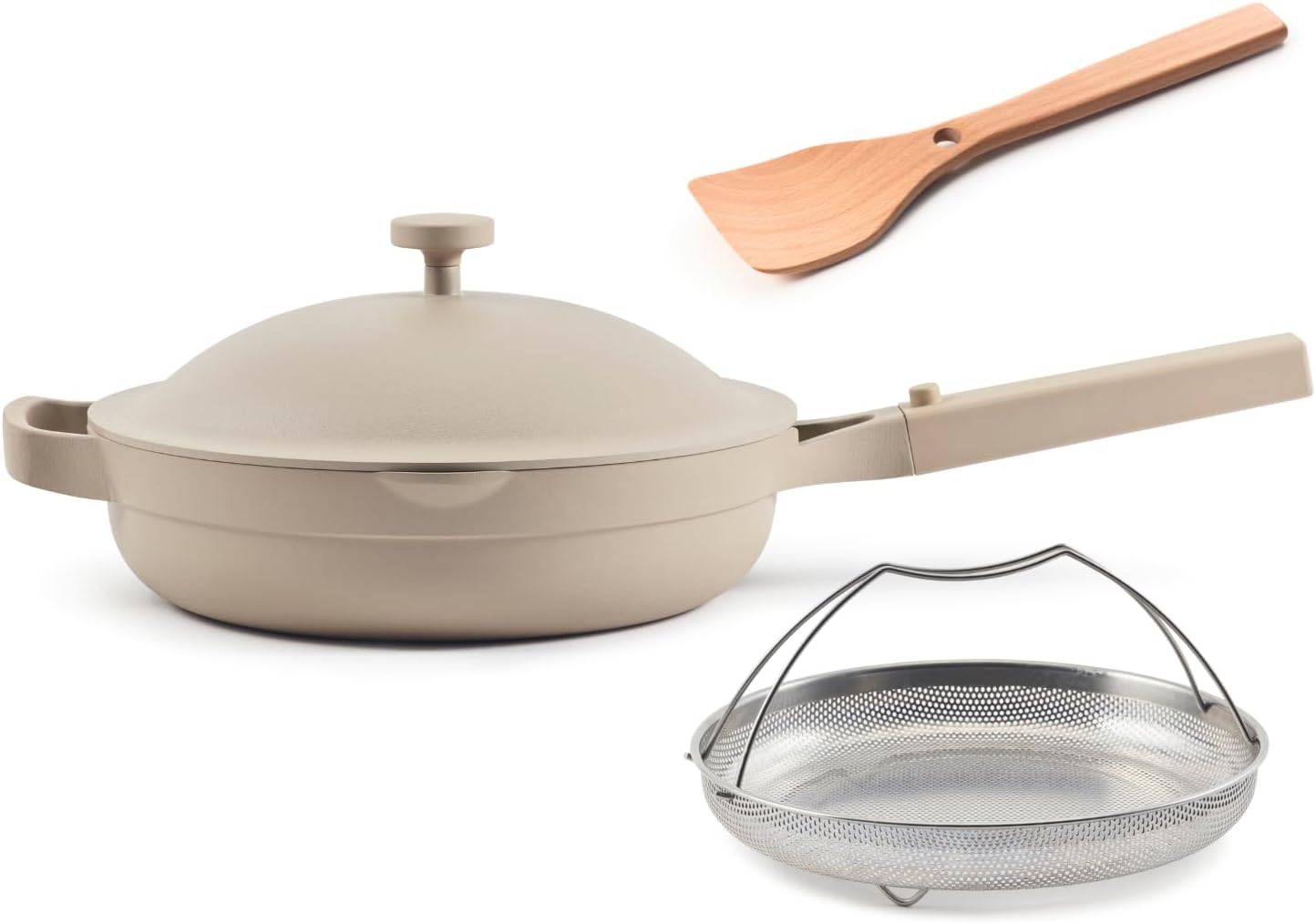 Our-Place-Always-Pan-2.0-10.5-2.6-Qt-Nonstick-Toxin-Free-Ceramic-Cookware-Patented-10-in-1-Aluminum-Frying-Saute-Pan-Safe-for-Oven-Induction-All-Cooktops-up-to-450°F-Steam.jpg Our Place Always Pan 2.0-10.5” (2.6 Qt) Nonstick, Toxin-Free Ceramic Cookware | Patented 10-in-1 Aluminum Frying & Sauté Pan | Safe for Oven, Induction & All Cooktops up to 450°F | Steam - Image 2