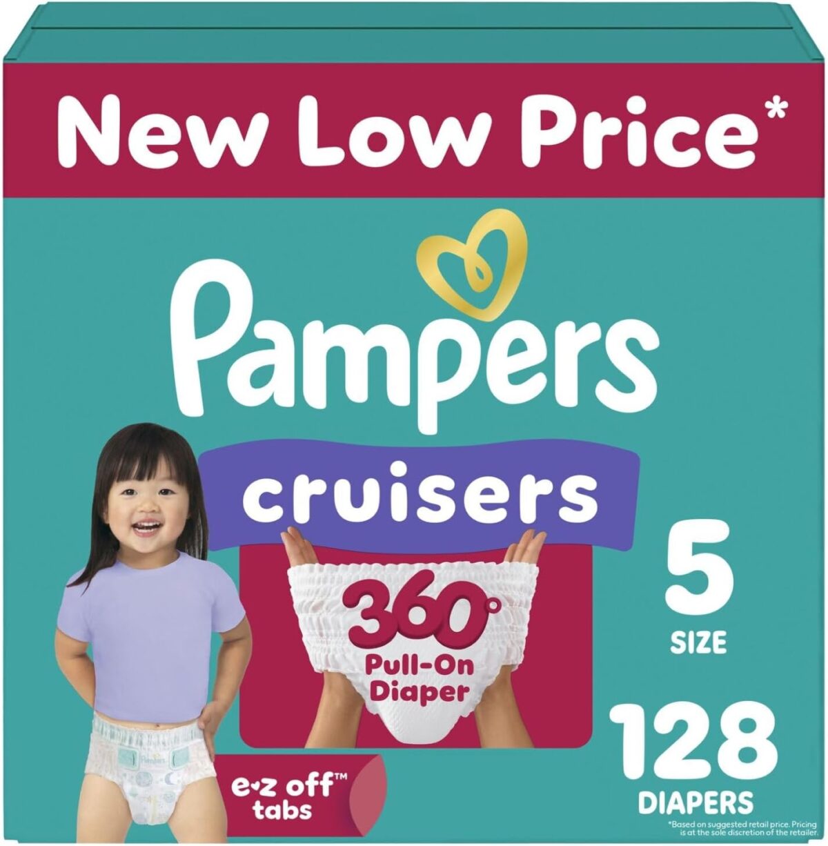 Pampers Diapers - Cruisers 360 - Size 5, 128 Count, Babyproof up to 100% Leakproof Pull-On Diaper - Image 2