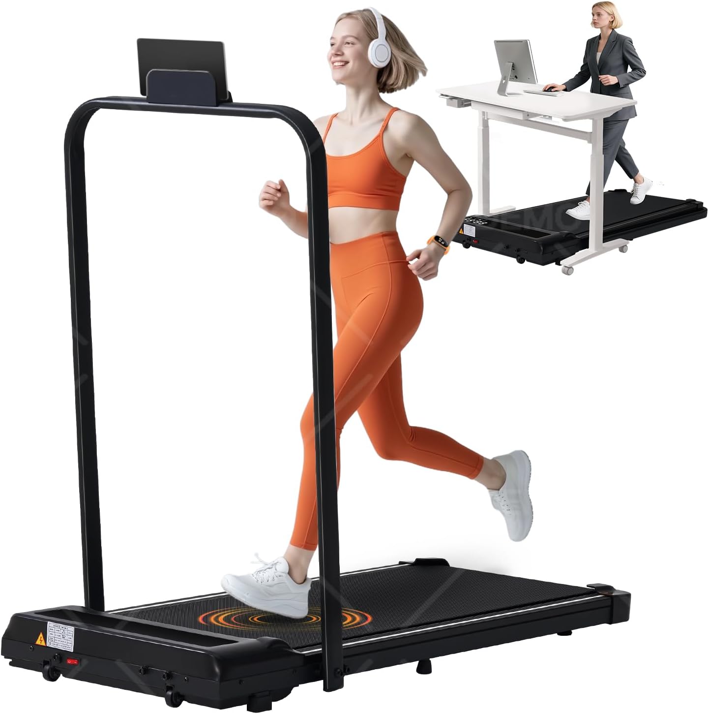 Portable-Compact-Treadmill-with-Handles-for-Home-Small-Spaces-Foldable-Folding-Walking-Pad-Treadmill-with-Handle-Bar-3.0HP-Electric-Walking-Pads-Treadmills-Home-with-320LB-Capacity-LED-Display.jpg Portable Compact Treadmill with Handles for Home Small Spaces, Foldable Folding Walking Pad Treadmill with Handle Bar, 3.0HP Electric Walking Pads Treadmills Home with 320LB Capacity, LED Display - Image 2