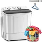 Portable Twin Tub 18lbs Washing Machine with Drying Rack and 10 Hangers, 11lbs Washer Mini Compact Laundry Machine with 7lbs Spinner, Semi-automatic Washer Combo for Dorms, Apartment - Image 2