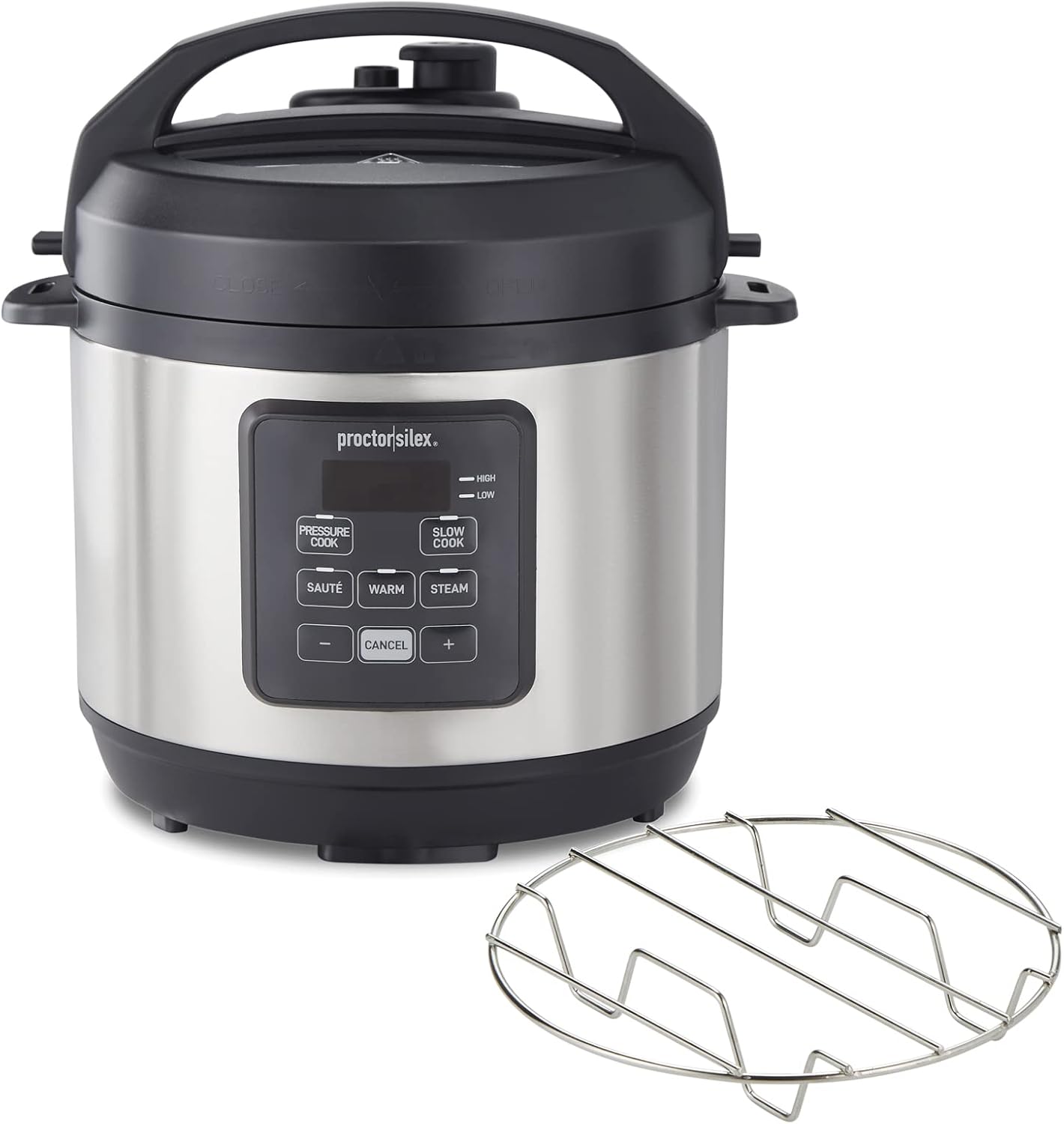 Proctor-Silex-Proctor-Silex-Simplicity-4-in-1-Electric-Pressure-Cooker-3-Quart-Multi-Function-With-Slow-Cook-Steam-Saute-Rice-Stainless-Steel-34503.jpg Proctor Silex Proctor-Silex Simplicity 4-in-1 Electric Pressure Cooker, 3 Quart Multi-Function With Slow Cook, Steam, Sauté, Rice, Stainless Steel (34503) - Image 2