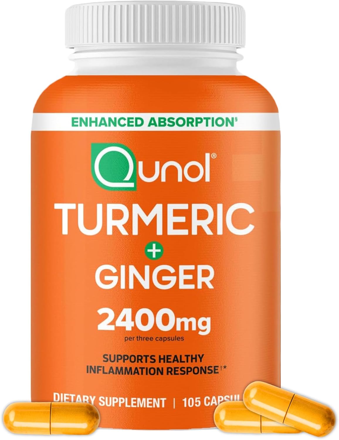 Qunol-Turmeric-Curcumin-with-Black-Pepper-Ginger-2400mg-Turmeric-Extract-with-95-Curcuminoids-Extra-Strength-Supplement-Enhanced-Absorption-Joint-Support-Supplement-105-Count.jpg Qunol Turmeric Curcumin with Black Pepper & Ginger, 2400mg Turmeric Extract with 95% Curcuminoids, Extra Strength Supplement, Enhanced Absorption, Joint Support Supplement, 105 Count - Image 2