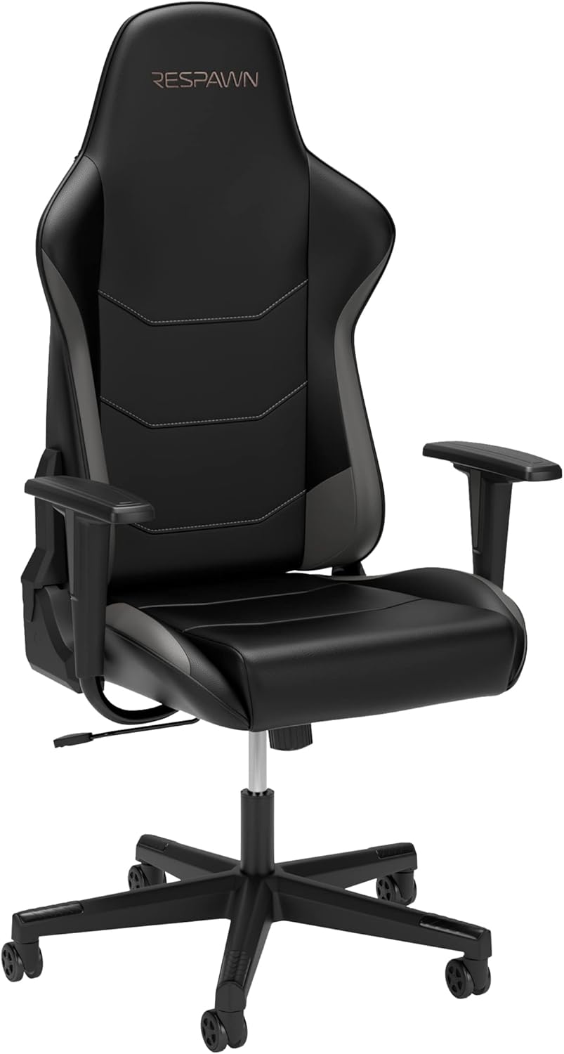 RESPAWN-110-Ergonomic-Gaming-Chair-Racing-Style-High-Back-PC-Computer-Desk-Office-Chair-360-Swivel-Integrated-Headrest-135-Degree-Recline-with-Adjustable-Tilt-Tension-Angle-Lock-2023-Grey.jpg RESPAWN 110 Ergonomic Gaming Chair - Racing Style High Back PC Computer Desk Office Chair - 360 Swivel, Integrated Headrest, 135 Degree Recline with Adjustable Tilt Tension & Angle Lock - 2023 Grey - Image 2