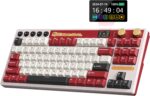 RK ROYAL KLUDGE M87 Wireless Gaming Keyboard with Screen and Dual Knob, 75% Percent 2.4Ghz/Bluetooth/USB-C Mechanical Keyboard with Gasket Structure, RGB Backlit Hot Swappable Cream Switch, Red - Image 2