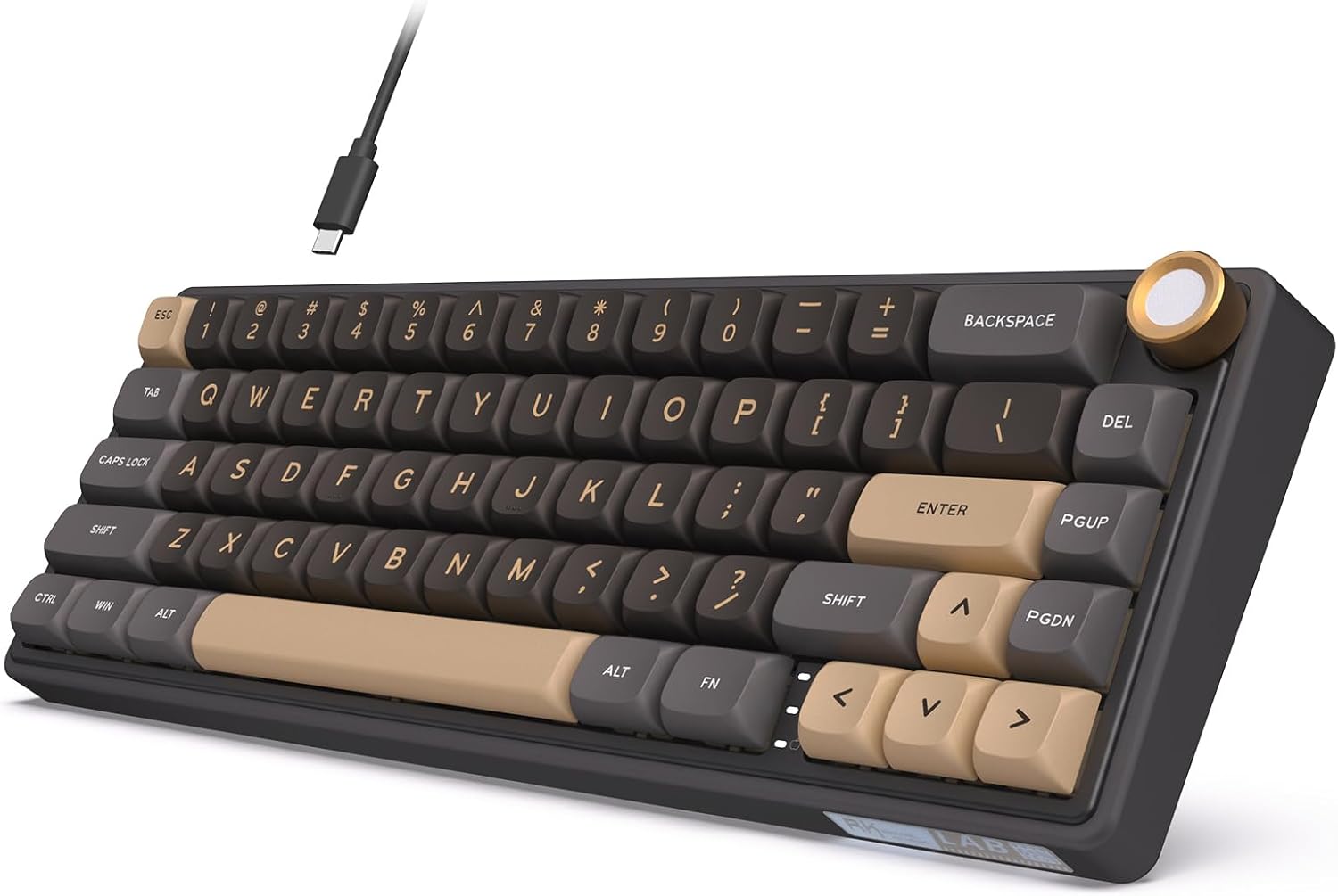 RK-ROYAL-KLUDGE-R65-Wired-Gaming-Keyboard-with-Volume-Knob-60-Percent-RGB-Backlit-Mechanical-Keyboard-Gasket-Mount-with-PBT-Keycaps-MDA-Profile-QMKVIA-66-Keys-Hot-Swappable-Cream-Switch-Black.jpg RK ROYAL KLUDGE R65 Wired Gaming Keyboard with Volume Knob, 60% Percent RGB Backlit Mechanical Keyboard Gasket Mount with PBT Keycaps, MDA Profile, QMK/VIA, 66 Keys Hot Swappable Cream Switch, Black - Image 2