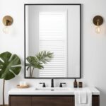 Rectangle Bathroom Mirror 28x34 inch, Large Mirror with Black Frame, Rectangular Vanity Mirror 28" X 34", Modern Matte Wall Mounting Mirrors, Hang Horizontal or Vertical - Image 2