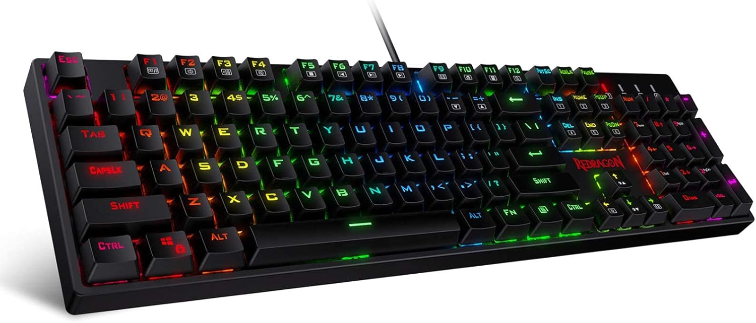 Redragon-K582-RGB-Mechanical-Gaming-Keyboard-100-104-Keys-Standard-Layout-Gaming-Keyboard-with-Double-Shot-ABS-Keycaps-Dynamic-16.8M-RGB-Backlit-Linear-Red-Switch-Redefine-Software-Supported.jpg Redragon K582 RGB Mechanical Gaming Keyboard, 100% 104 Keys Standard Layout Gaming Keyboard with Double-Shot ABS Keycaps, Dynamic 16.8M RGB Backlit & Linear Red Switch, Redefine Software Supported - Image 2