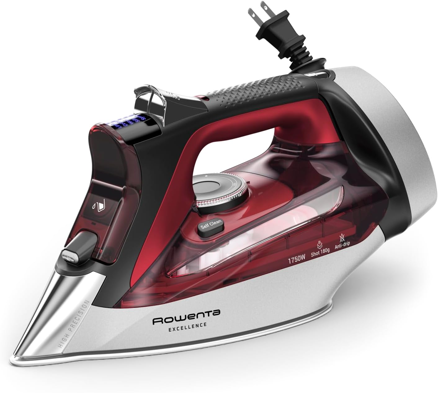 Rowenta-Iron-Focus-Excellence-Stainless-Steel-Soleplate-Steam-Iron-for-Clothes-Retractable-Cord-400-Microsteam-Holes-Powerful-steam-LED-Display-1750-W-Ironing-Clothes-Cordreel-Red-DW5433.jpg Rowenta Iron, Focus Excellence Stainless Steel Soleplate Steam Iron for Clothes, Retractable Cord, 400+ Microsteam Holes, Powerful steam, LED Display, 1750 W Ironing Clothes, Cordreel, Red DW5433 - Image 2