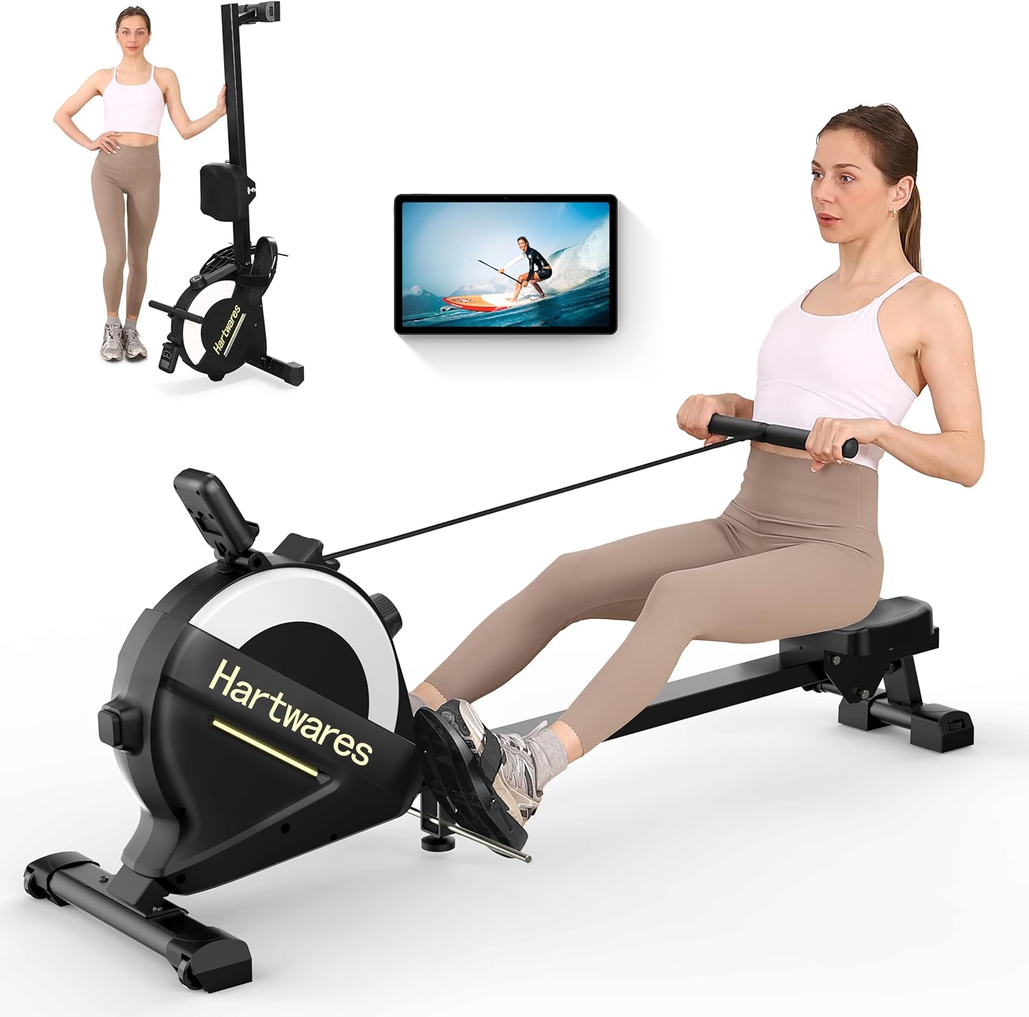 Rowing-Machines-for-HomeHartwares-Magnetic-Rowing-Machine-with-77lbs-High-Resistance-Rowing-Machine16-Levels-of-Quiet-ResistanceRower-Machine-for-Home-Row-MachineApp-CompatibleLCD-Monitor.jpg Rowing Machines for Home,Hartwares Magnetic Rowing Machine with 77lbs High Resistance Rowing Machine,16 Levels of Quiet Resistance,Rower Machine for Home Row Machine,App Compatible,LCD Monitor - Image 2