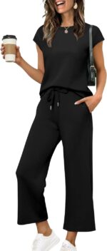 SAMPEEL Two Piece Sets for Women Summer Vacation Outfits Cap Sleeve Tops Lounge Matching Sets Clothing Beach Fashion Clothes - Image 2