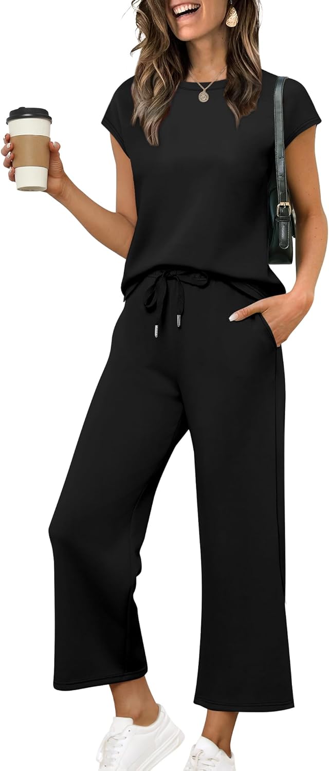 SAMPEEL-Two-Piece-Sets-for-Women-Summer-Vacation-Outfits-Cap-Sleeve-Tops-Lounge-Matching-Sets-Clothing-Beach-Fashion-Clothes.jpg SAMPEEL Two Piece Sets for Women Summer Vacation Outfits Cap Sleeve Tops Lounge Matching Sets Clothing Beach Fashion Clothes - Image 2