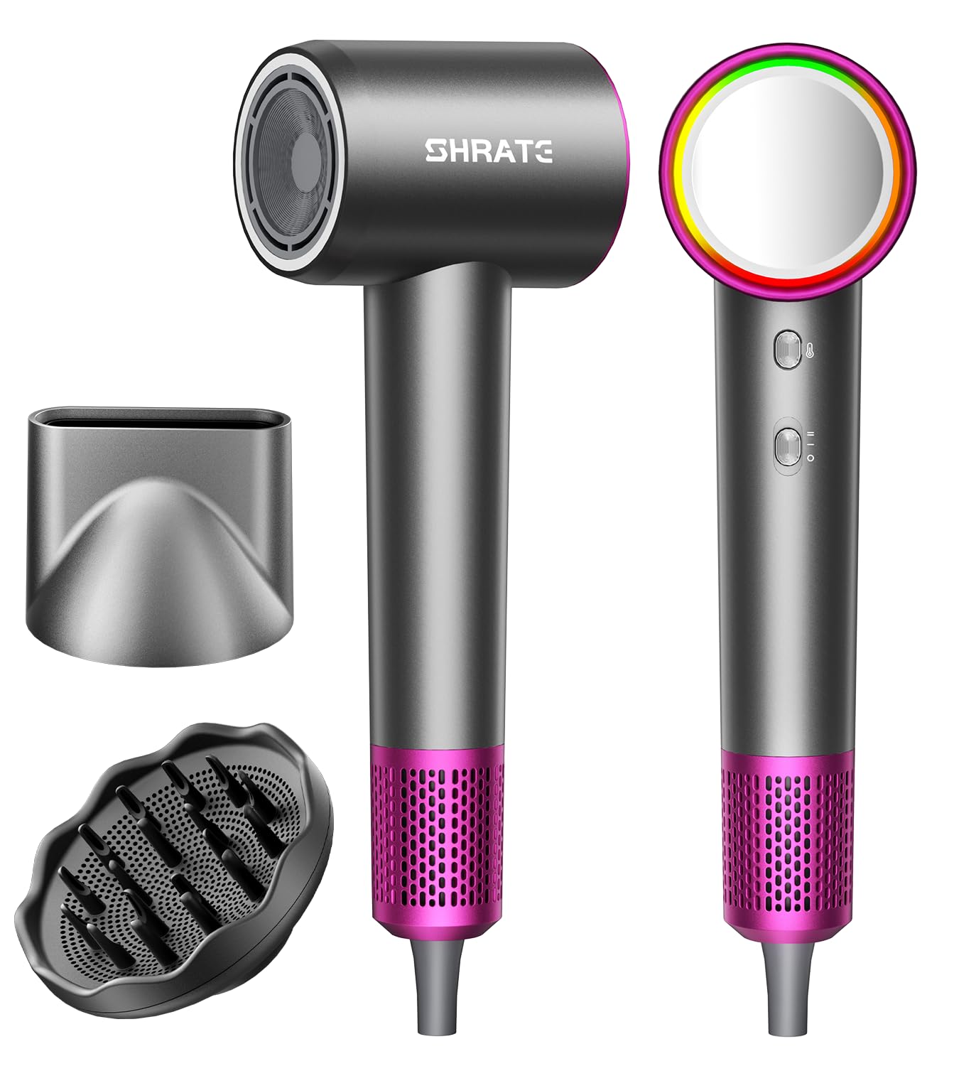 SHRATE-Professional-High-Speed-Ionic-Hair-Dryer-Ultra-Fast-Drying-500-Million-Negative-Ions-Low-Noise-160000-RPM-Compact-Blow-Dryer-with-Magnetic-Diffuser-for-Faster-Drying-All-Hair-Types.jpg SHRATE Professional High Speed Ionic Hair Dryer | Ultra-Fast Drying | 500 Million Negative Ions | Low Noise | 160000 RPM | Compact Blow Dryer with Magnetic Diffuser for Faster Drying All Hair Types - Image 2