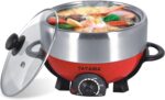 Shabu and Grill 3 Qt. Red Electric Multi-Cooker with Stainless Steel Pot - Image 2