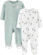 Simple Joys by Carter's unisex-baby 2-way Zip Thermal Footed Sleep and Play, Pack of 2 - Image 2