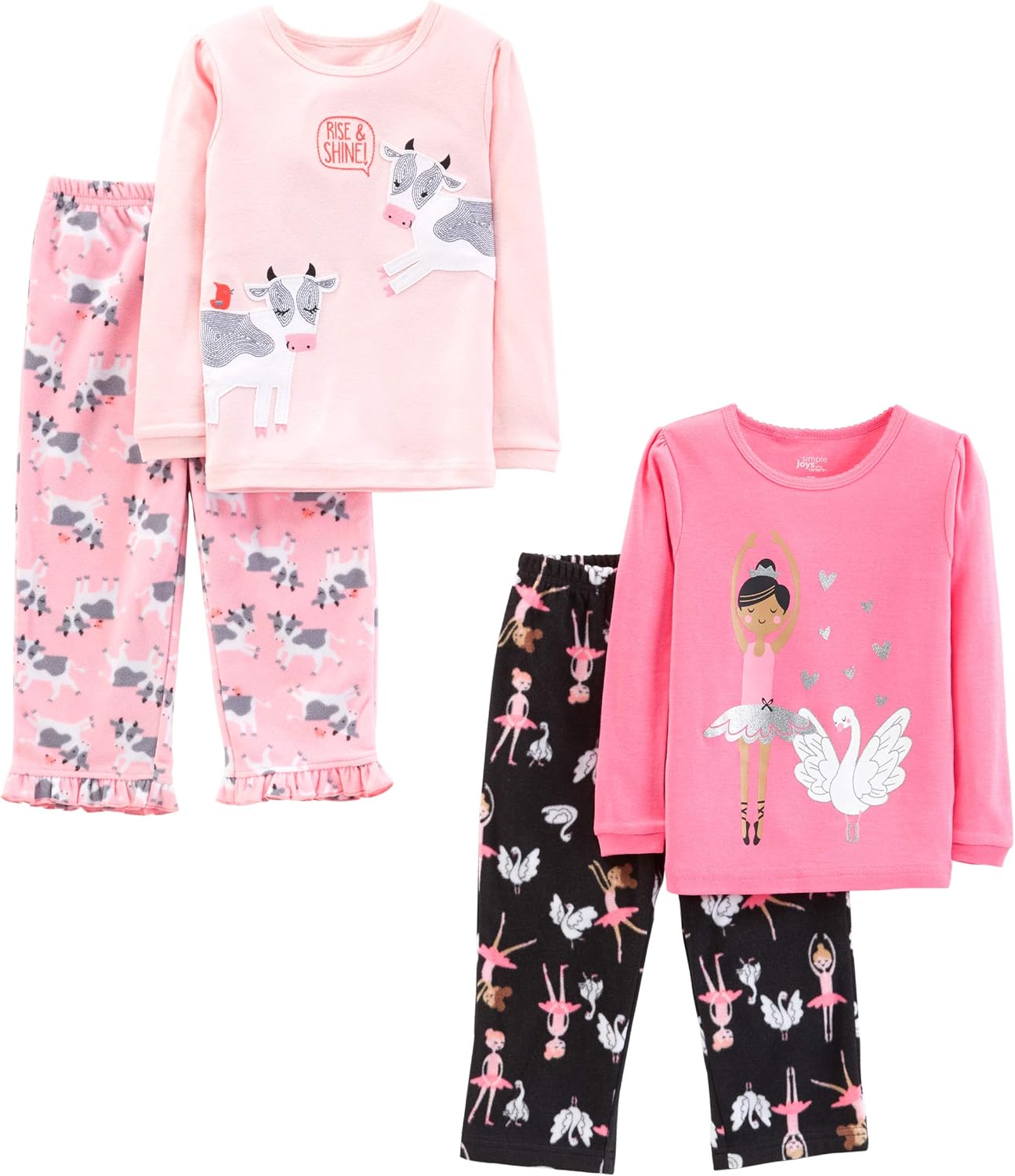 Simple-Joys-by-Carters-baby-girls-4-piece-Pajama-Set.jpg Simple Joys by Carter's baby-girls 4-piece Pajama Set - Image 2
