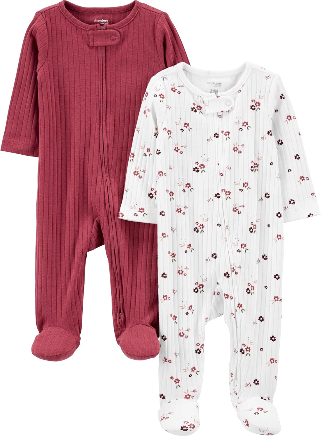 Simple-Joys-by-Carters-unisex-baby-2-pack-2-way-Zip-Textured-Sleep-and-Play.jpg Simple Joys by Carter's unisex baby 2-pack 2-way Zip Textured Sleep and Play - Image 2