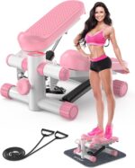 Steppers for Exercise at Home, KitGody Mini Stepper with Resistance Bands, Portable Stair Stepper for Home 330LBS Capacity, Adjustable Height Fitness Stepper Machine - Image 2