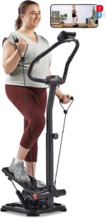 Sunny Health & Fitness 2-in-1 Premium Power Stepper with 400lbs Weight Capacity and Resistance Bands, Low-Impact Cardio, Space-Saving, Height-Adjustable, with Bluetooth and Free SunnyFit App - Image 2
