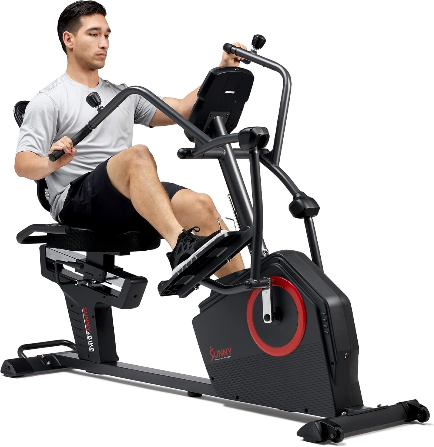 Sunny-Health-Fitness-Elite-Recumbent-Cross-Trainer-Elliptical-Machine-with-Arm-Exercisers-for-Home-ArmLeg-Training-Easy-Adjust-Seat-Mesh-Backrest-Free-SunnyFit-App-Bluetooth-Connectivity.jpg Sunny Health & Fitness Elite Recumbent Cross Trainer & Elliptical Machine with Arm Exercisers for Home Arm/Leg Training, Easy Adjust Seat & Mesh Backrest, Free SunnyFit App Bluetooth Connectivity - Image 2