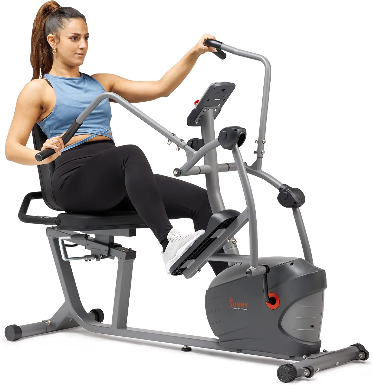 Sunny-Health-Fitness-Smart-Recumbent-Bike-Full-Body-Home-Training-with-ArmLeg-Exercisers-Indoor-Cycling-Workout-Machine-Plus-Adjustable-Seat-Bulit-in-Pulse-Sensors-Free-SunnyFit-App-Connection.jpg Sunny Health & Fitness Smart Recumbent Bike, Full-Body Home Training with Arm/Leg Exercisers, Indoor Cycling Workout Machine Plus Adjustable Seat & Bulit-in Pulse Sensors, Free SunnyFit App Connection - Image 2