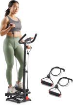 Sunny Health & Fitness Total Body 2-in-1 Smart Stepper Machine for Home with Handlebar and Resistance Bands, Total Body Workout, Adjustable Hydraulic, LCD Monitor, Non-Slip Pedals – 330 LB Max Weight - Image 2