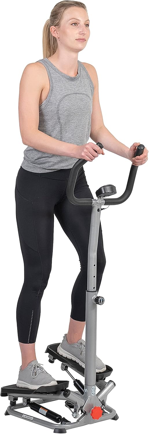 Sunny-Health-Fitness-Twist-Stepper-with-Handlebar-Stair-Step-Machine-for-Cardio-Workout-Compact-Home-Exercise-Equipment-WOptional-Free-SunnyFit-App-Connection.jpg Sunny Health & Fitness Twist Stepper with Handlebar, Stair Step Machine for Cardio Workout, Compact Home Exercise Equipment W/Optional Free SunnyFit App Connection - Image 2