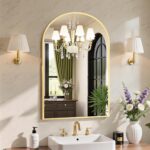 Sweetcrispy 20"x30" Arched Gold Bathroom Mirrors for Wall, Bathroom Mirrors for Over Sink, Metal Framed with HD Shatter-Proof Glass for Entryway, Living Room, Bedroom - Image 2
