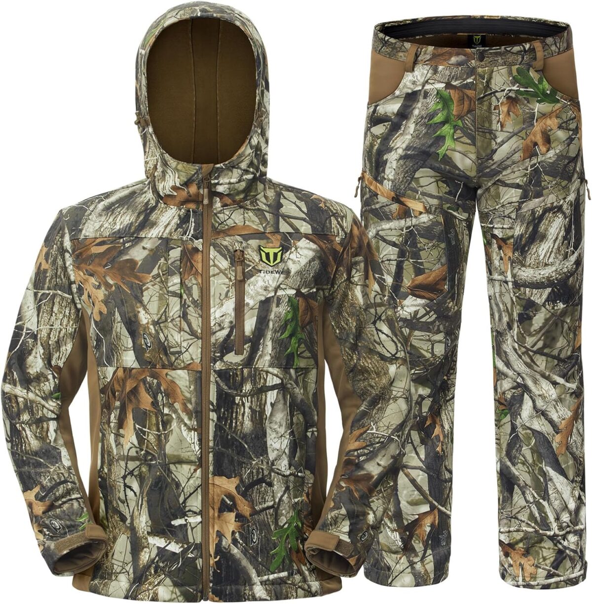 TIDEWE Hunting Clothes for Men with Fleece Lining, Safety Strap Compatible Water Resistant Silent Hunting Jacket and Pants - Image 2