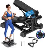 TOPMAJOR Steppers for Exercise at Home with 330 lbs Weight Capacity, Resistance Bands & Non-Slip Mat for Full Body Workout, Adjustable Height Hydraulic Stepper with LCD to Monitor Steps & Time - Image 2