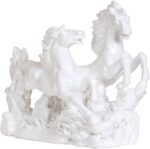 TREEMAISON Vastu White Running Horses for Prosperity | Positive Energy & Good Luck Showpiece | Resin Decor for Home & Office | Health & Wealth Enhancement - Image 2
