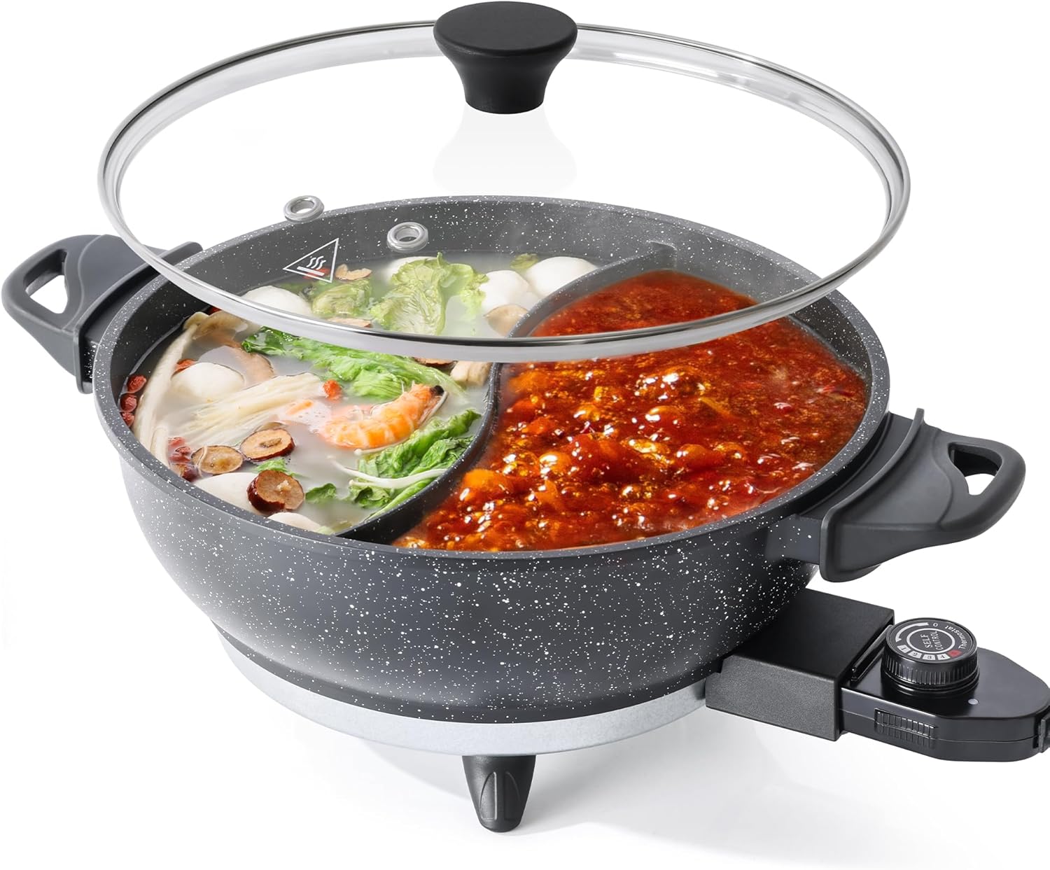 TWIN™-Electric-Hot-Pot-with-Divider-EvenHeat-Cast-Aluminum-Non-Stick-Pot-for-No-Spot-Cooking-1500W-Fast-Heating-4.5QT-Dual-Flavor-Shabu-Shabu-Pot-for-Family-Use-1-Yr-Warranty.jpg TWIN™ Electric Hot Pot with Divider | EvenHeat Cast Aluminum Non-Stick Pot for No-Spot Cooking | 1500W Fast Heating | 4.5QT Dual-Flavor Shabu Shabu Pot for Family Use | 1-Yr Warranty - Image 2