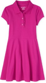 The Children's Place Girls' Short Sleeve Ruffle Polo Dress - Image 2
