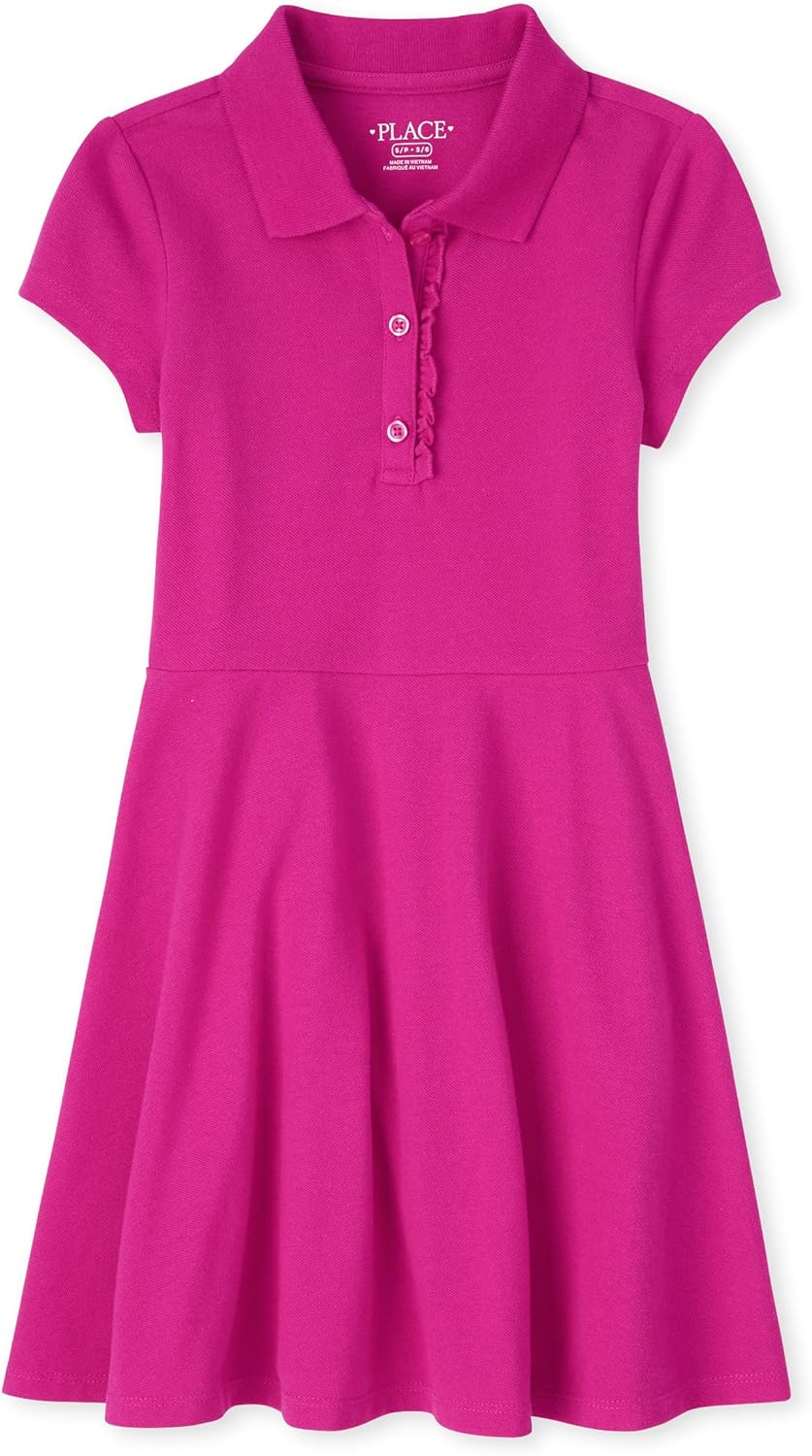 The-Childrens-Place-Girls-Short-Sleeve-Ruffle-Polo-Dress.jpg The Children's Place Girls' Short Sleeve Ruffle Polo Dress - Image 2