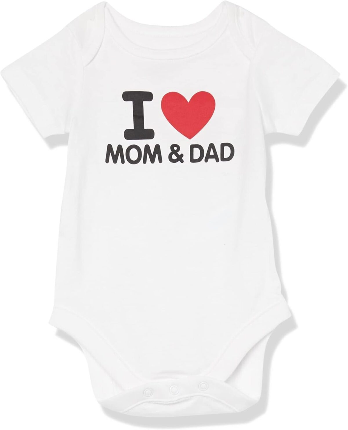 The Children's Place unisex-baby Short Sleeve 100% Cotton I Love Mom & Dad Bodysuit - Image 2