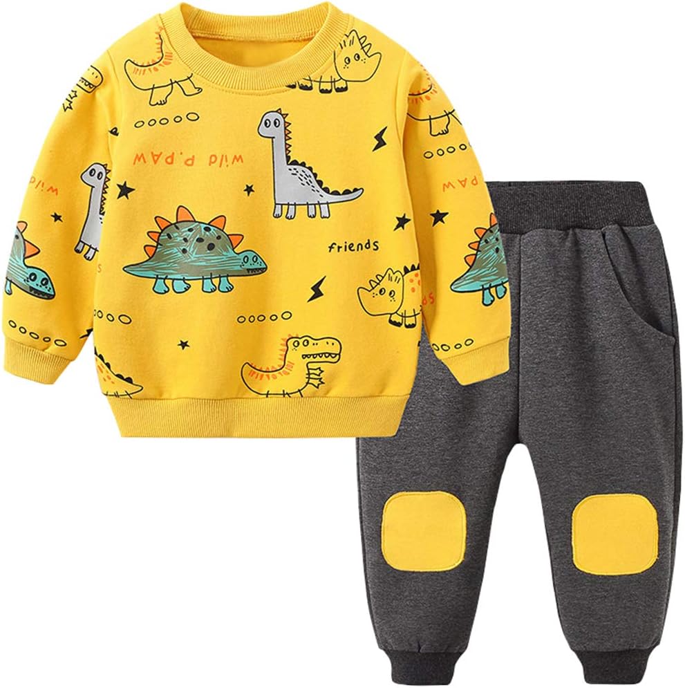 Toddler-Baby-Boy-Clothing-Sets-Little-Dinosaur-Printed-Long-Sleeve-Tops-and-Pants-Kids-2pcs-Outfits.jpg Toddler Baby Boy Clothing Sets Little Dinosaur Printed Long Sleeve Tops and Pants Kids 2pcs Outfits - Image 2