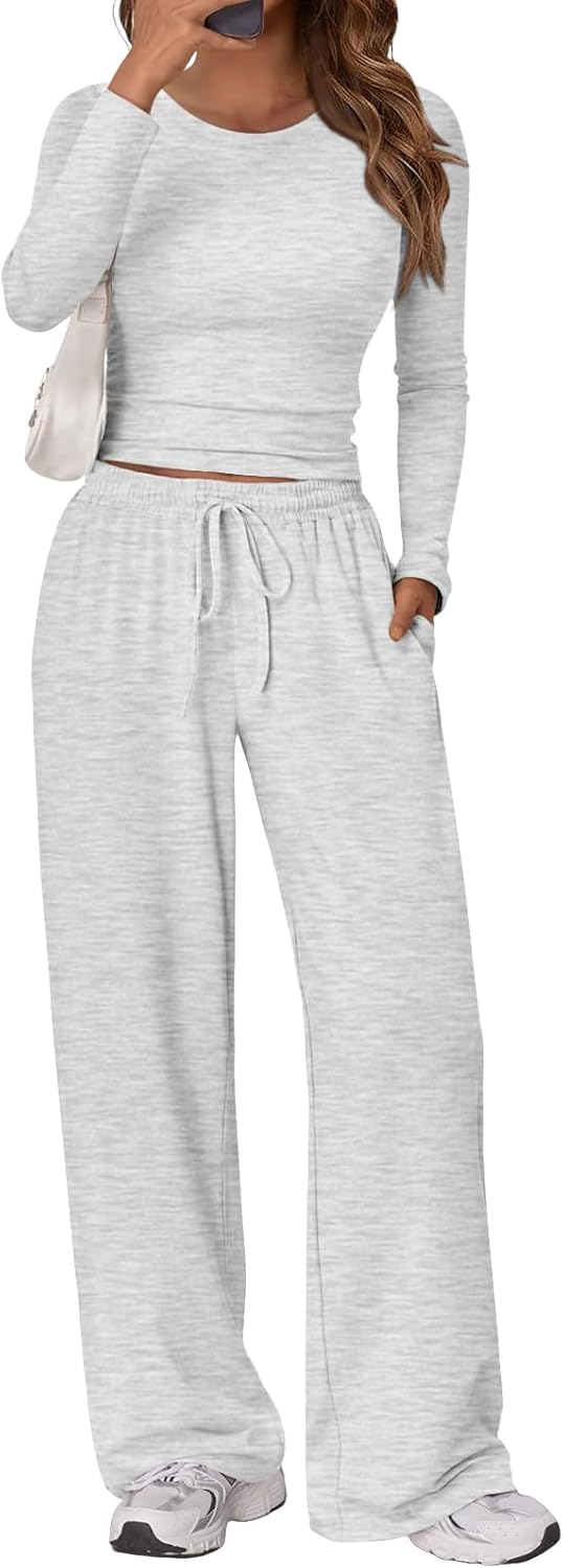Trendy-Queen-Womens-2-Piece-Matching-Lounge-Set-Long-Sleeve-Slightly-Crop-Top-Wide-Leg-Pants-Casual-Sweatsuit.jpg Trendy Queen Women's 2 Piece Matching Lounge Set Long Sleeve Slightly Crop Top Wide Leg Pants Casual Sweatsuit - Image 2