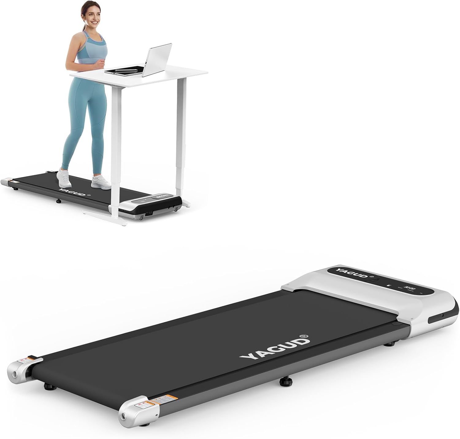 Under-Desk-Treadmill-Walking-Pad-for-Home-and-Office-2.5-HP-Portable-Walking-Jogging-Running-Machine-with-Remote-Control-and-LED-Display-Silver.jpg Under Desk Treadmill, Walking Pad for Home and Office, 2.5 HP Portable Walking Jogging Running Machine with Remote Control and LED Display, Silver - Image 2