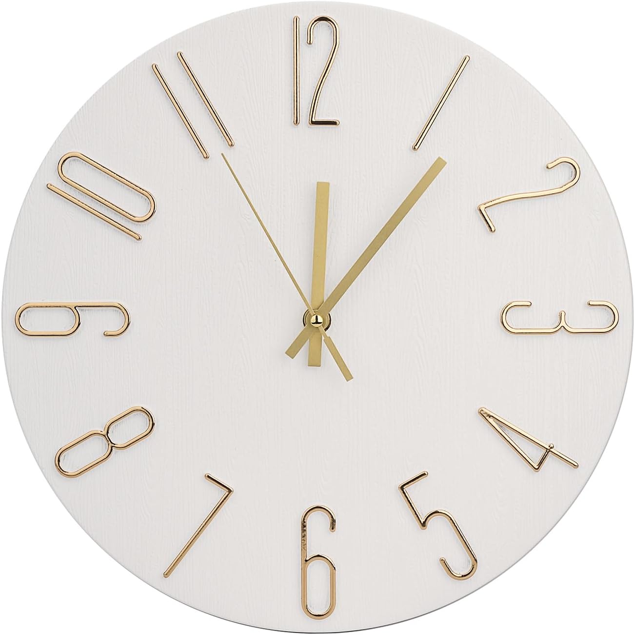 Wall-Clock-12-Inch-Silent-Non-Ticking-Imitation-Wood-Indoor-Clock-Round-White-Decor-Clock-Modern-3D-Figures-Quartz-Wall-Clocks-for-Home-Hotel-Office-School-Bedroom-Living-Room-Kitchen.jpg Wall Clock 12 Inch Silent Non-Ticking Imitation Wood Indoor Clock Round White Decor Clock Modern 3D Figures Quartz Wall Clocks for Home, Hotel, Office, School, Bedroom, Living Room, Kitchen - Image 2