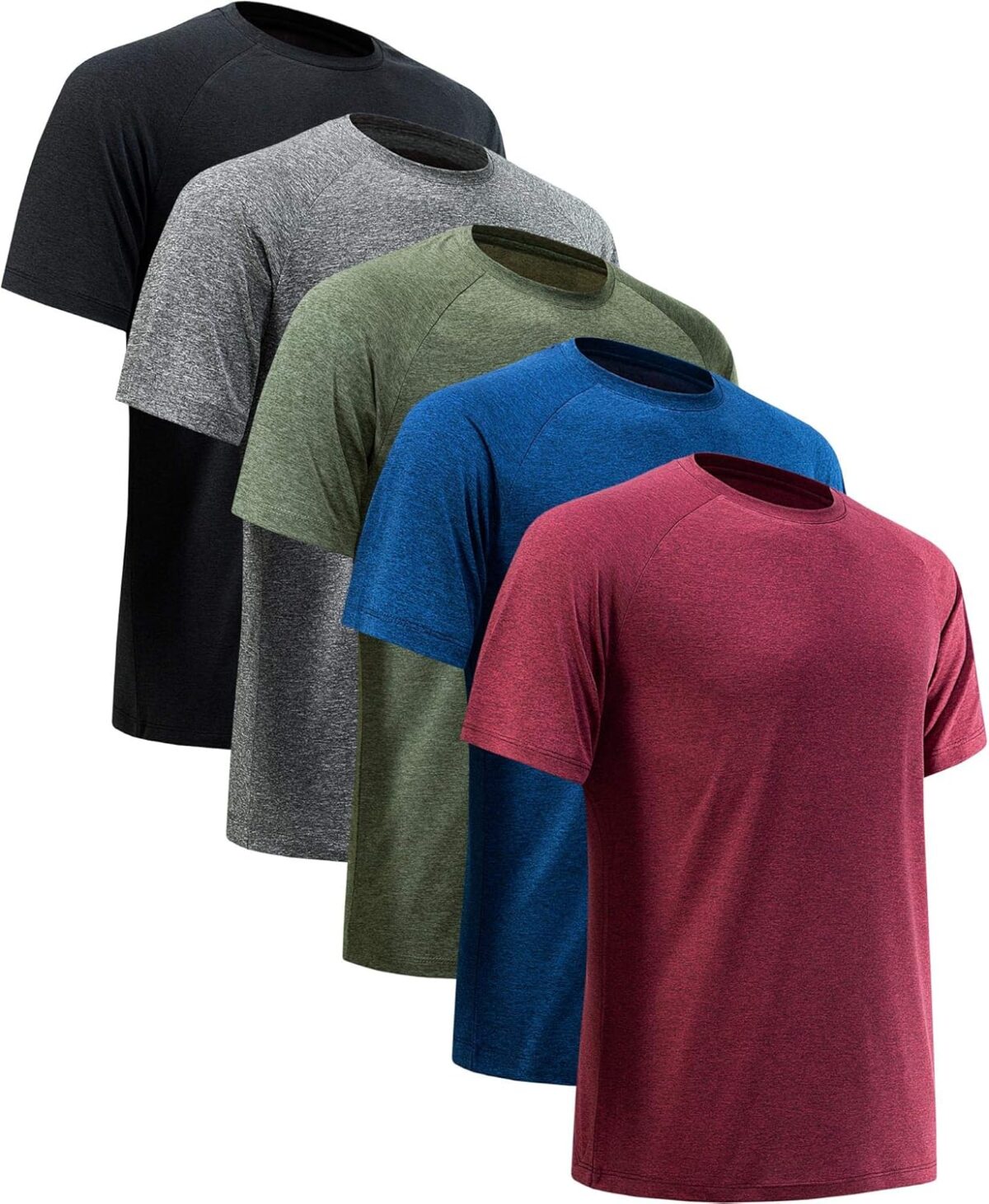 Workout Shirts for Men Short Sleeve Quick Dry Athletic Gym Active T Shirt Moisture Wicking - Image 2