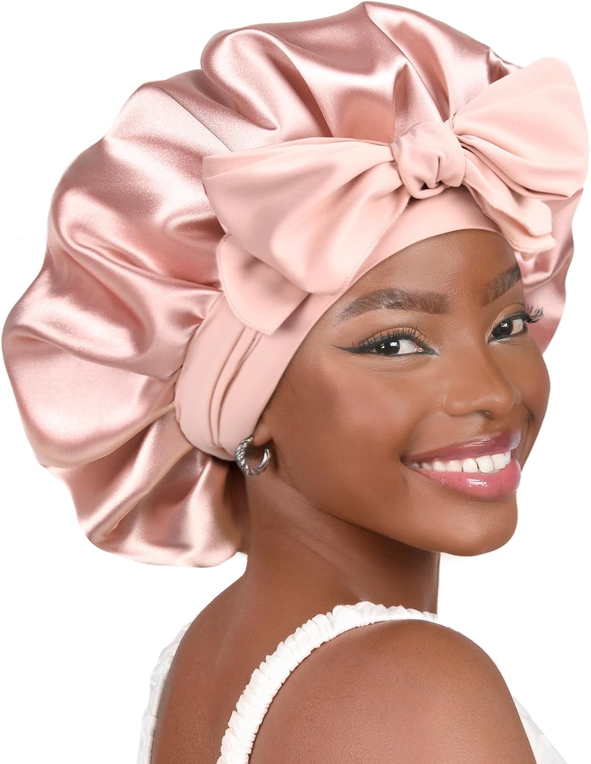 YANIBEST-Silk-Bonnet-for-Sleeping-Women-Satin-Bonnet-Double-Layer-Satin-Lined-Hair-Bonnet-with-Tie-Band-Curly-Hair.jpg YANIBEST Silk Bonnet for Sleeping Women Satin Bonnet Double Layer Satin Lined Hair Bonnet with Tie Band Curly Hair - Image 2
