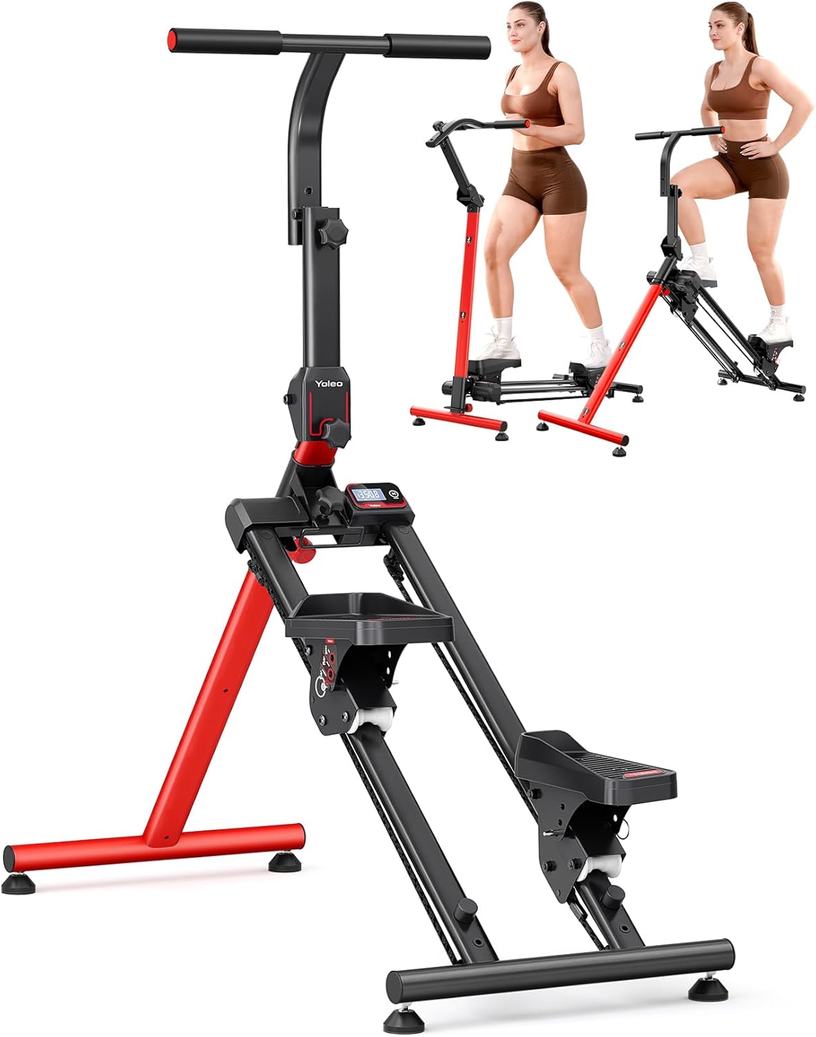 YOLEO-Steppers-for-Exercise-at-Home-Adjustable-Stair-Stepper-with-3-Workout-ModesFolding-Cardio-Stair-Master-with-Adjustable-HandlebarOversized-Pedal90-Pre-Assembled-Stair-Climber-with-Caster-Mat.jpg YOLEO Steppers for Exercise at Home, Adjustable Stair Stepper with 3 Workout Modes,Folding Cardio Stair Master with Adjustable Handlebar&Oversized Pedal,90% Pre-Assembled Stair Climber with Caster Mat - Image 2