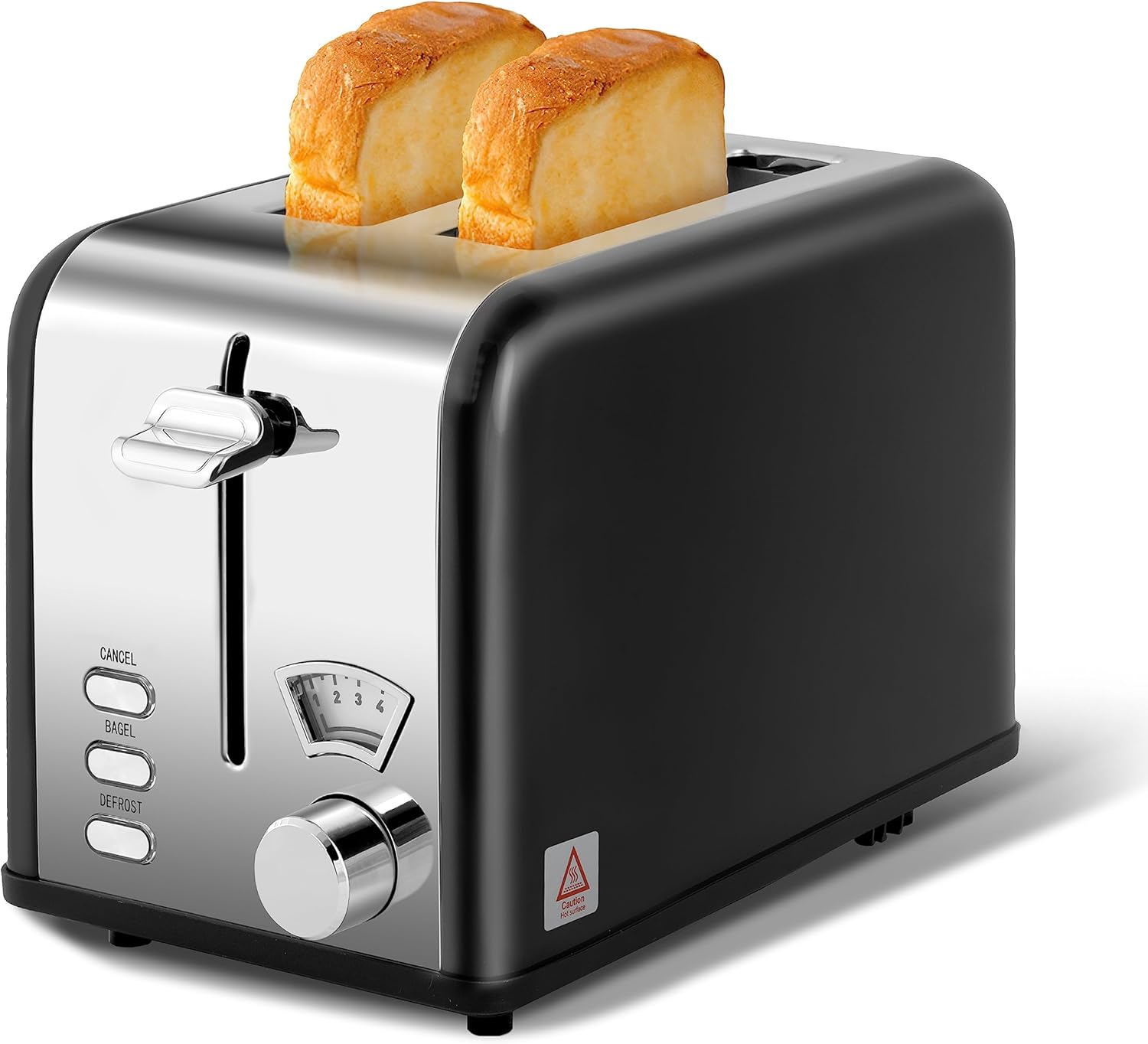 YSSOA-2-Slice-Toaster-with-Extra-Wide-Slot-Removable-Crumb-Tray-5-Browning-Setting-and-3-Function-BagelDefrostCancel-Retro-Stainless-Steel-Style-for-Bread-Waffle-Black.jpg YSSOA 2-Slice Toaster with Extra Wide Slot & Removable Crumb Tray, 5 Browning Setting and 3 Function: Bagel/Defrost/Cancel, Retro Stainless-Steel Style, for Bread & Waffle, Black - Image 2
