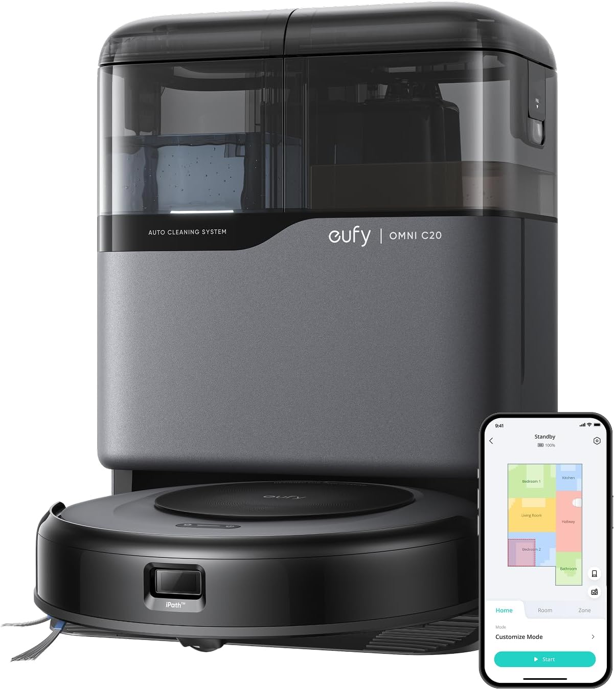 eufy-Robot-Vacuum-Omni-C20-Robot-Vacuum-and-Mop-Combo-All-in-One-Station-Auto-Mop-Washing-and-Auto-Drying-for-Hands-Free-Cleaning-7000-Pa-Powerful-Suction-Self-Emptying-3.35-Inch-Design.jpg eufy Robot Vacuum Omni C20, Robot Vacuum and Mop Combo, All-in-One Station, Auto Mop Washing and Auto Drying for Hands-Free Cleaning, 7000 Pa Powerful Suction, Self Emptying, 3.35-Inch Design - Image 2