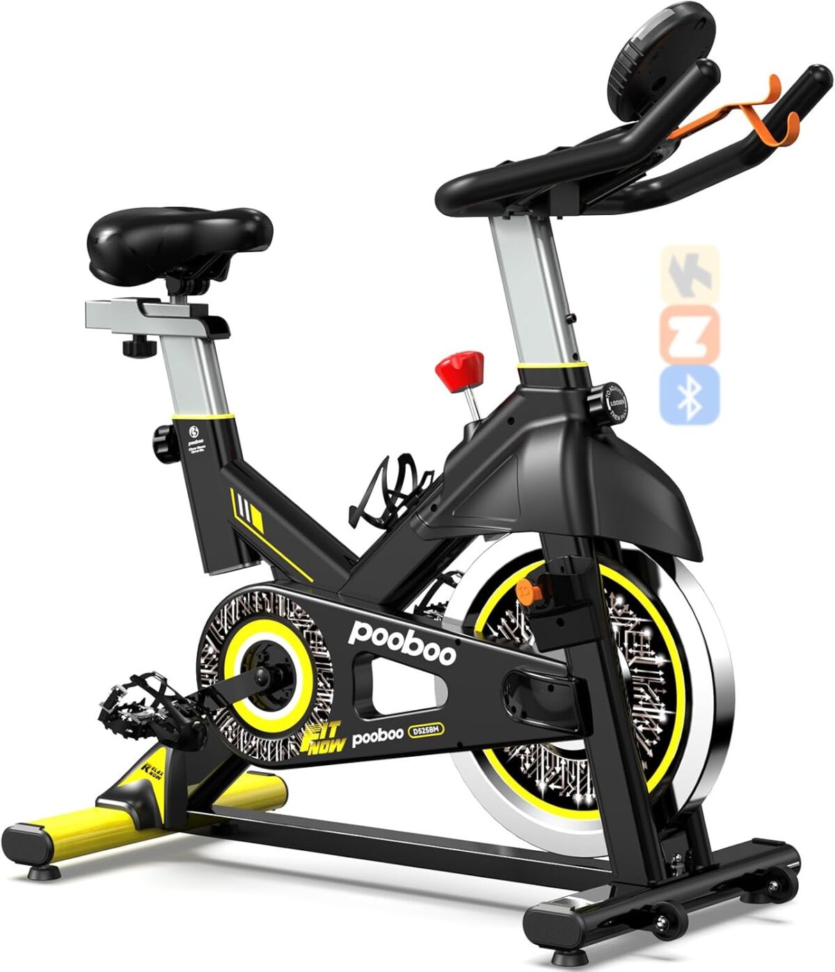 pooboo Exercise Bike, Adjustable Magnetic/Brake Pad Resistance Silent Belt Drive, Indoor Cycling Bike for Home Cardio, Fitness Stationary Bike with 350lbs/300lbs Weight Capacity &Upgraded Version Seat - Image 2