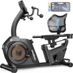 pooboo Recumbent Exercise Bike, Stationary Bikes for Home with Arm Exerciser, Magnetic Recumbent Bike with Ergonomic Backrest & Comfortable Seat, Smart APP, Pulse Sensor, 400LBS Weight Capacity - Image 2